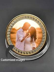Moneda Conmemorativa Personalizada con Foto Impresa - Admite Imágenes Definidas por el Usuario, Adecuada para que las Parejas Intercambien Fichas de Amor y Regalos Románticos de Aniversario. Decoración de Billetera y Recuerdo Coleccionable, Opción Ideal para Regalos del Día de San Valentín | Navidad; Colección Elegante Diaria o Regalo para Ocasiones Especiales, Artesanía Fina, Artículo Conmemorativo de Alta Calidad, Regalo para Compradores - Bronce - Ver 1