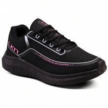 Men's And Women's Casual Athletic Shoes For Gym, Walking, Comfortable, Soft, Impact-Resistant, Non-Slip, Sports Shoes - 黑色和粉紅色 - 查看 1