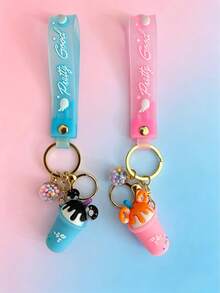 Cartoon Ice Cream PVC Keychain, Cute Bag And Backpack Charm, Car Key Accessory, Ideal Gift Choice For Back To School And Teacher's Day - Multicolor - View 17