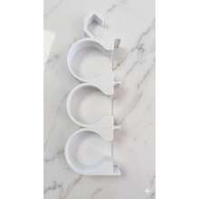 Customizable Modular Belt Organizer Hanger For Wardrobes And Closets - 3個白色單元 - 查看 2
