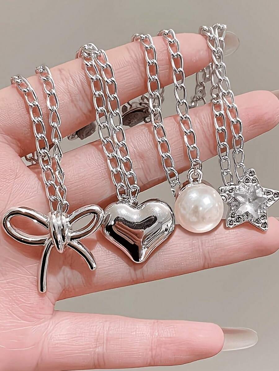 8/4/1pc Multi Function Clothing Clips For Metal Star Heart Bow Shirts Clothes Pant Hem Clips Button Cute Decorative Long Jeans Pants Legs - Multicolor - View 1