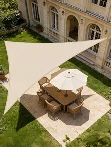 Rectangular Sand-Colored Sunshade Canvas, UV Protection Sun Canopy, Suitable For Backyard, Patio, Deck, Terrace, Garden, Outdoor Activities And Facilities (Support Frame Not Included) - Triangle - View 1