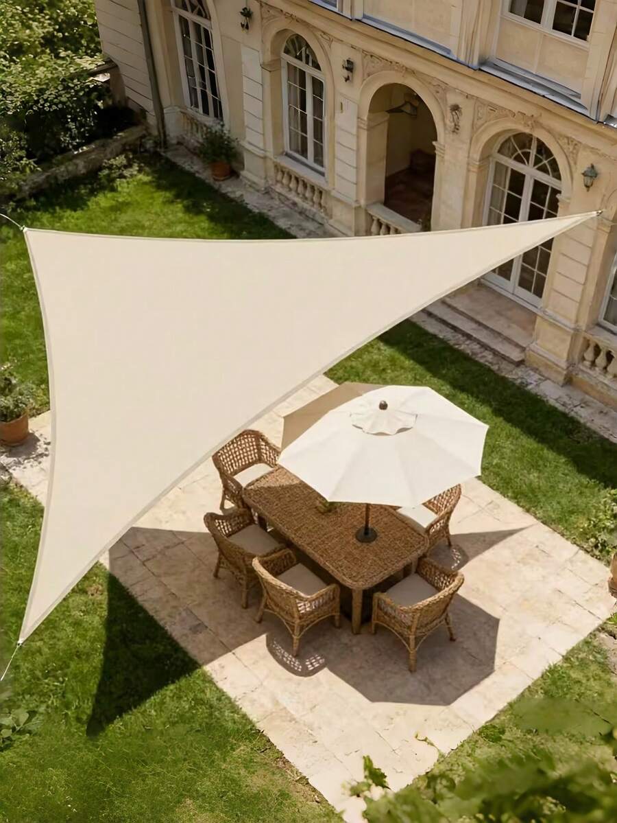 Rectangular Sand-Colored Sunshade Canvas, UV Protection Sun Canopy, Suitable For Backyard, Patio, Deck, Terrace, Garden, Outdoor Activities And Facilities (Support Frame Not Included) - Triangle - View 1