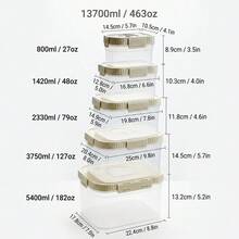 Multi-Functional Transparent Plastic Compartment Food Storage Box, Refrigerator Multi Grids Sealed Fresh-Keeping Box With Cover, Large Capacity Reusable Vegetables FruitsIngredient Container, Microwave Heatable, Kitchen Food Storage And Organization - Multicolor - View 26