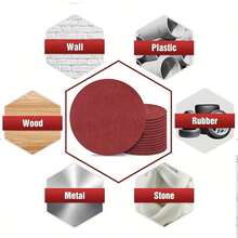 10pcs 9-Inch Holeless (225mm) Multi-Grit 60-600# Round Sandpaper - Suitable For Woodworking, Rust Removal And Polishing, Compatible With All 225mm Orbital Sanders, Furniture And Metal Treatment, Durable Abrasive Pads, Home Improvement Tool Accessories - Red - View 8