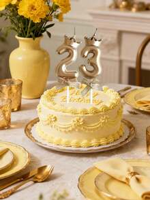 1個數字生日蠟燭，香檳金數字生日蠟燭，男女適用，適合嬰兒洗禮、生日派對裝飾、派對用品、房間裝飾、蛋糕裝飾、結婚週年慶祝（由於材質問題，產品在運輸過程中可能會被擠壓損壞，如果您介意請勿購買） - 彩色 - 查看 8