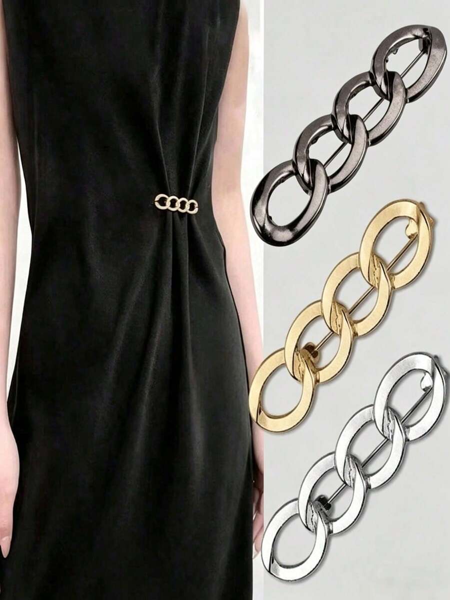 1/3 PiecesDetachable Alloy Waist Chain Brooch, Women's Shaping Belt, High-Quality Decorative Accessory, Suitable For Any Style, Applicable To Dresses, Sweaters, T-Shirts, Shirts, And Jeans