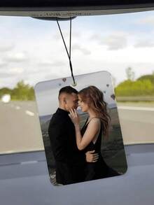 Custom Acrylic Car Photo Pendant, Can Print Family, Couple, Family Photos, Hang On Car Rearview Mirror, Exquisite And Versatile. As A Special Father's Day Gift From Children To Father, Combines Commemorative And Car Decoration Attributes, Suitable For Father's Day, Christmas, Thanksgiving, Easter - Multicolor - View 3