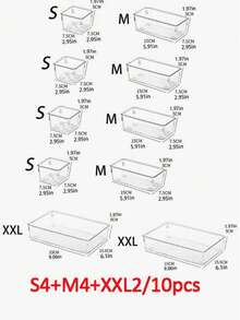 Clear Drawer Organizers In 1/5/7/11/18 Pieces, Seven Sizes With Non-Slip Dividers. Store Cosmetics, Kitchen Goods And Stationery, Ideal For Bathroom, Vanity, Jewelry, Brushes And Perfume. Great Creative Christmas Gifts For Women And Home Decor. - Multicolor - View 9