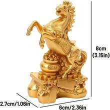 1pc Golden Horse Figurine, "Success On Horseback" Decorative Ornament, Auspicious Home And Office Decor, Suitable For Various Holiday Gifts - Horse - View 7