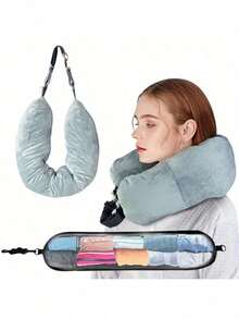 [Limited-Time Offer] Portable Neck Pillow Storage Travel Pillow Airplane Neck Pillow For Travel Car Airplanes Trips Holiday Travel Accessories Outdoor Beach Cruise Camping Vacation Travel Essential For Women Travel Gear Summer Squishy - Multicolor a - View 8