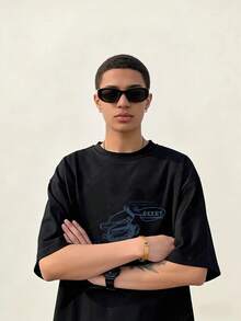 Playeras Con Estampado De Texto Moderno Para Hombre Tshirt - Negro - Ver 7