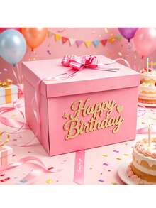 Explosion Surprise Box (with letters) Kotak Hadiah Ledakan Kreatif 5 Lapis dengan Tulisan "Selamat Ulang Tahun", Kotak Kemasan Hadiah 5 Lapis yang Dapat Disesuaikan, Hadiah DIY Misterius Ideal untuk Ulang Tahun, Natal, dan Hari Jadi - View 8