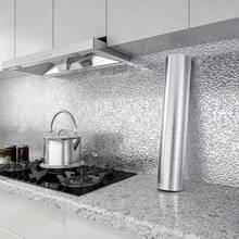 1 Gulungan Stiker Anti Minyak Dapur, Kertas Kontak Perekat Aluminium Foil, Wallpaper Renovasi Kabinet dan Meja Dapur - warna polos - View 14