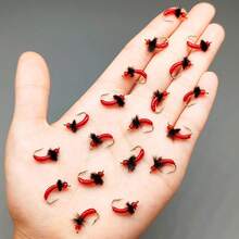 2盒組(共18隻蒼蠅)若蟲餌 濕飛蠅 鱒魚/鱸魚/鯉魚/釣魚誘餌 含蒼蠅盒 - 彩色 - 查看 7