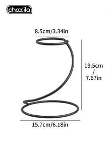 choxila 1pc Vintage Coffee Pour Over Pot Metal Handheld Stand Universal Drip Filter Glass Filter Cup Base - Black - View 11