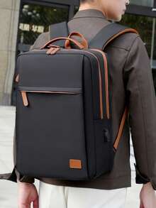 Business Travel Laptop Bag For Tourism And Commuting, Large Capacity Leisure 16-Inch - Black - View 3