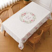 1pc Minimalist Daily French Romantic Floral Pattern Tablecloth, Waterproof And Stain-Resistant Dining Table Decor Cloth, Suitable For Kitchen, Dining Table, Coffee Table, TV Cabinet, Entryway, Party Holiday Decoration, Home Decor - Multicolor - View 2