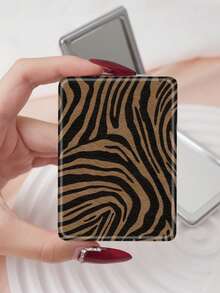 1PC Millennium Y2K Series Portable Vanity Mirror, Foldable Lightweight Ultra-Thin Convenient Hand Mirror, Durable PU Leather, Suitable For Multiple Scenes And All People, Rectangular Mirror, Pocket Mirror, Suitable For Various Occasions Travel, Party, Work, School - Multicolor - View 13