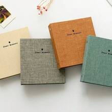 100 Pockets Dear Moment Linen Photo Album Photocard Binder Album For 2 X 3 Inch Mini Name Card Baby Kid Album - A - View 1