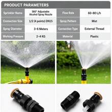 Universal 360° Garden Sprinkler And Adjustable Spray Irrigation System - Full Circle Lawn Watering, Flow Rate 60-550 L/H, 3-20m Coverage, External Thread Connection, Plastic And Mesh Structure, Efficient Watering For Garden, Lawn, Plants And Outdoor Irrigation, Splash-Proof And Easy To Install, Perfect For Home, Backyard And Professional Landscaping Applications - A - View 6