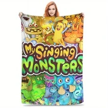 Mi Manta de Franela Multifuncional Cálida para Mis Monstruos Cantantes - Multicolor - Ver 2