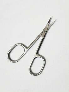 1pc Durable Stainless Steel Trimming Scissors With Curved Blade Design, Suitable For Trimming Eyebrows, Eyelashes, Beard And Nail Edges, Essential Hygiene Tool For All-Around Facial And Body Grooming - / - View 9