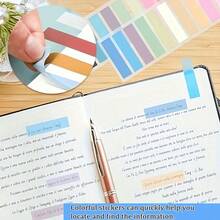 200 Sheets European Vintage Fluorescent PET Transparent Self-Adhesive Sticky Notes, With Mordani Color-Coded Self-Adhesive Labels, Rectangular, 20 Mixed Colors, With Index Tabs, Suitable For Organizing And Recording - one-size - View 2