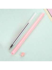 1pc (Random Color) Stress Relief Fun Children's Ballpoint Pen, Cute Student Creative Neutral Pen, Cartoon Cute Stress Relief Comfortable Rabbit Fur Pen, Elementary School Student Writing Small Gift - Multicolor - View 3
