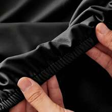 1pc Waterproof PU Stretch Tablecloth, Solid Color Oil-Proof Fitted Dining Table Cover, Dustproof Reusable Elastic Protective Table Cover For Dining Table, Coffee Table & Desk - Black [Waterproof] - View 6