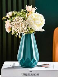 1pc Plastic Vase, Nordic White Plastic Vase, Unbreakable, Suitable For Tulip Flower Arrangement, Home Decor, Can Be Placed On Table, Bookshelf, Fireplace Mantel, Entryway, Dining Table Center, Decorative Room, Glass Vase - Multicolor - View 12