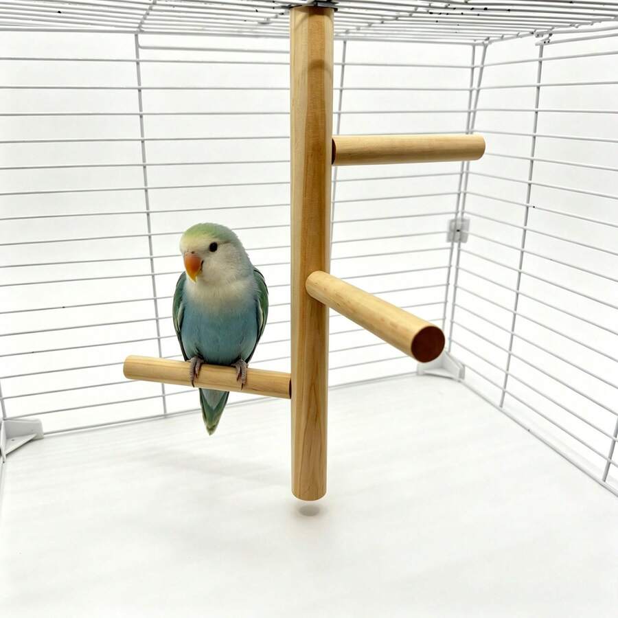 熱銷松木三爪鳥棲架階梯鞦韆 鸚鵡旋轉棲木鳥玩具 實木攀爬寵物枝條
