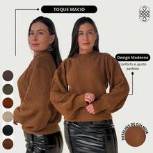 Knitted Winter Blouse With Crochet Detail - Lucky Blogger - 駝色 - 查看 5