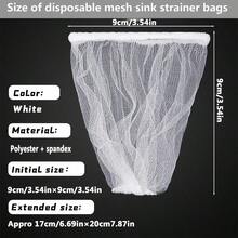 10/30/60PCS Disposable Kitchen Sink White Fine Mesh Filter Bag, Elastic Kitchen Sink Filter Mesh Trash Bag, Expandable, Anti-Clogging, Fits Most Sizes Sink Filter, Keeps Sewer Line And Garbage Disposal - A - View 4