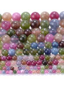 1 Strand Natural Tourmaline Stone Beads Colorful Spacer Beads For Jewelry Making Supplies DIY Charms Bracelet Necklace Accessories 4 6 8 10mm - Multicolor - View 7