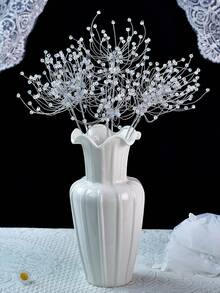1Pc Fashionable Colorful Crystal Artificial Flowers With Exquisite Star-Shaped Designs, Perfect For Creative Holiday Bouquets, Hand-Held Arrangements, Wedding Decor, Home Room Table Decorations, And Vase Fillings - White - View 7