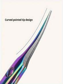 1pc Nail Cuticle Scissors Eyebrows/Eyelashes Mustache Multi-Purpose Cuticle Extra Fine Curved- Professional Manicure Scissors - Multicolor - View 7