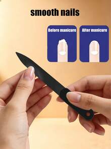 Set Alat Pemotong Kuku Kaki Melengkung Stainless Steel 5 Buah, Tang Mulut Lebar, Kikir Kuku, Pencungkil Kuku, Perlengkapan Pedikur Profesional - Hitam - View 6