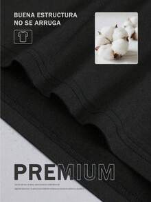 EASEVO Camiseta gráfica con estampado de mano con letra grande para hombres de talla grande, estilo emo - Negro - Ver 6