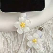 2pcs Cherry Blossom Phone Charging Cable Protector, Data Cable Protection Set (Battery Not Included), Perfect Gift For Birthday, Wedding, Valentine's Day, Back To School, Halloween - Cute Little Gift For Your Loved One - Multicolor - View 7