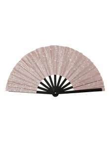 Customized Photo Print Handheld Fan - Personalized Glitter Bamboo Folding Fan. Fun Accessory For Birthday And Bachelorette Parties - Multicolor - View 9