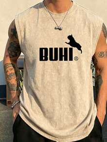 Men Tank Tops - Apricot - View 1