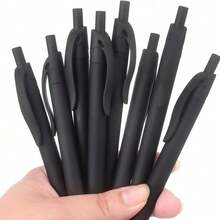Crazy Buy! 8 Black Matte Round Click Pens, 1.0Mm Medium Nib, Smooth Ink, Retractable And Super Practical! - A - View 1