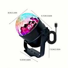 1个USB充电式/支架/星空投影仪，USB供电，声控同步，多场景多方向投射，高清棱镜，RGB迪斯科球灯，声控追踪，适用于夜店、卡拉OK、派对、婚礼、酒吧等场合，营造氛围必备。RGB魔球灯具有多种闪烁效果和DJ模式，自动变色，适合家庭客厅、卧室、派对、生日、圣诞节、婚礼、夜总会等场合。礼品 - 多色b - 查看 8