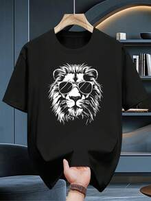 200g Camiseta de Manga Corta 100% Algodón - Cuello Redondo Suave, Tejido Transpirable, Ideal para Verano y Ropa Casual, Lavable a Máquina, Versátil para Capas (200gsm) - Selección Bull King - Negro - Ver 1