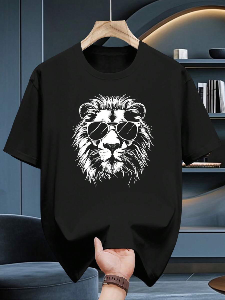 200g Camiseta de Manga Corta 100% Algodón - Cuello Redondo Suave, Tejido Transpirable, Ideal para Verano y Ropa Casual, Lavable a Máquina, Versátil para Capas (200gsm) - Selección Bull King - Negro - Ver 1
