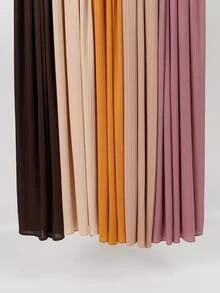 1pc Premium Knitted Ribbed Hijab Scarf For Women, Striped & Solid Color Headwear, Soft Breathable Shawl For Daily Dress - Plain-colored, Smooth-surfaced, Threaded Long Towel - View 8