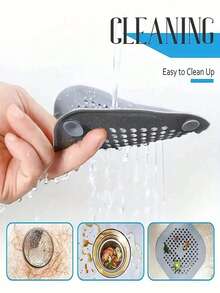 1 pieza Atrapa pelo con ventosa, adecuado para drenaje, cubierta de drenaje cuadrada de silicona, adecuada para ducha, previene obstrucción del fregadero, filtro de ventilación de drenaje de piso, adecuado para baño, bañera y cocina, suministros de baño, decoración de baño del hogar, decoración de otoño, temporada de regreso a la escuela - Multicolor - Ver 6