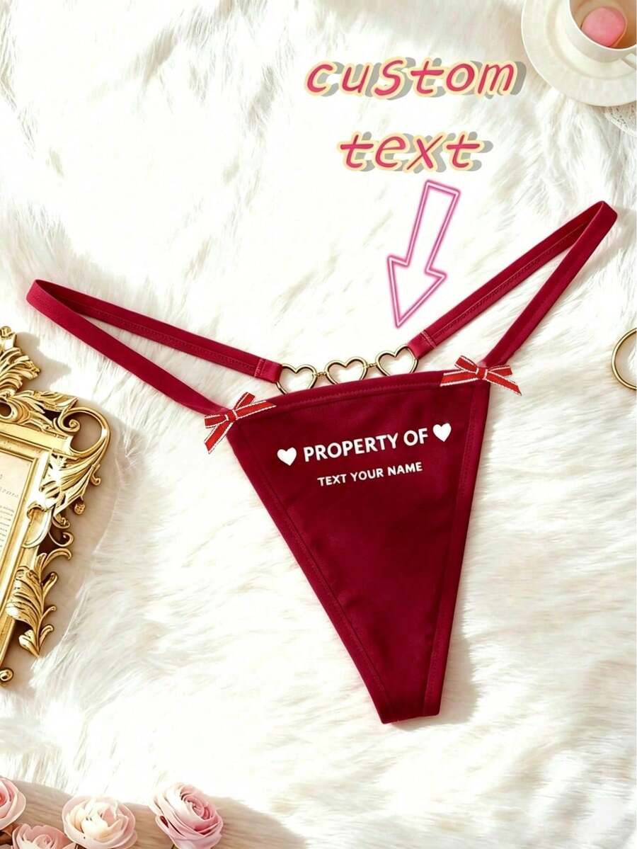 Conjunto de bragas negras cómodas personalizadas con letras para mujer, personalización de rostro, personalización de patrón, bragas con patrón de rostro personalizado, regalo para vacaciones - Burdeos - Ver 1