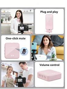 Pink Wireless Lavalier Microphone, 3-In-1 Wireless Lavalier Microphone, 2-In-1 Wireless Lavalier Microphone, Multiple Ports Optional, Professional Intelligent Noise Reduction, Omnidirectional Condenser, 230mAh Battery, Windscreen, USB Interface (Multiple Ports Optional), Rechargeable Lithium Battery, 2.4G/3G/4G/5G Connection, Suitable For Live Streaming, Interviews, Song Recording, Video Podcasts, Talk Shows And Vlogs. - View 9